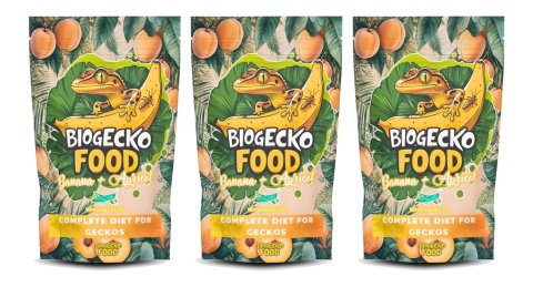 BioGecko Food Banana & Morela 300g pokarm dla gekonów orzęsionych i innych jaszczurek BANAN+MORELA+OWADY