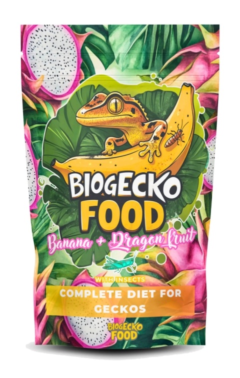 BioGecko Food Banana & Dragon Fruit 100g pokarm dla gekonów orzęsionych i innych jaszczurek BANAN-SMOCZY OWOC+OWADY
