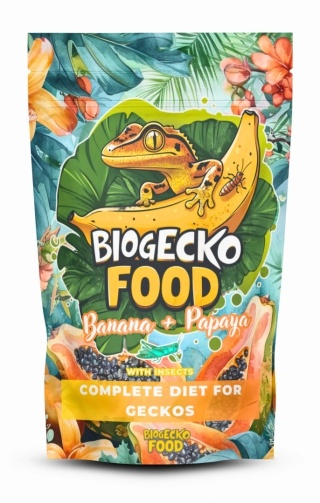 BioGecko Food Banana & Papaya 100g pokarm dla gekonów orzęsionych i innych jaszczurek