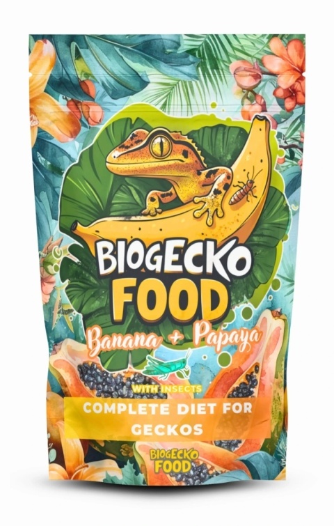 BioGecko Food Banana & Papaya 100g pokarm dla gekonów orzęsionych i innych jaszczurek