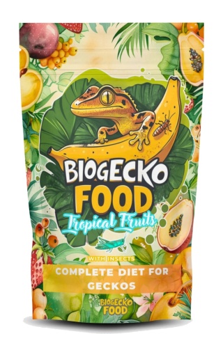 BioGecko Food Banana & Tropical Fruits 100g pokarm dla gekonów orzęsionych i innych jaszczurek BANAN-OWOCE TROPIKALNE+OWADY