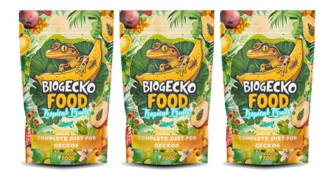 BioGecko Food Banan & Owoce Tropikalne 300g pokarm dla gekonów orzęsionych i innych jaszczurek BANAN + OWOCE TROPIKALNE +OWADY