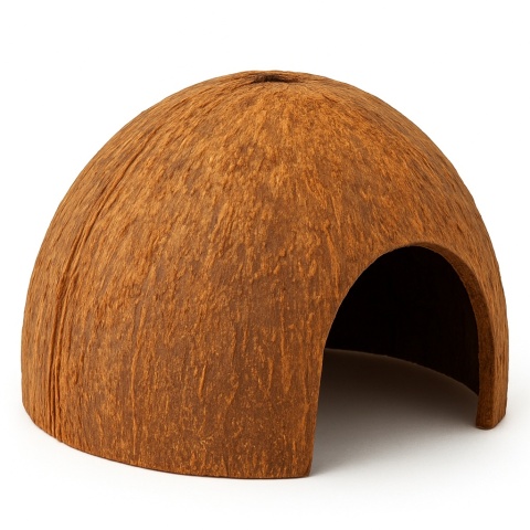 EXO PLANET Skorupa kokosa połówka szczotkowana - naturalna kryjówka