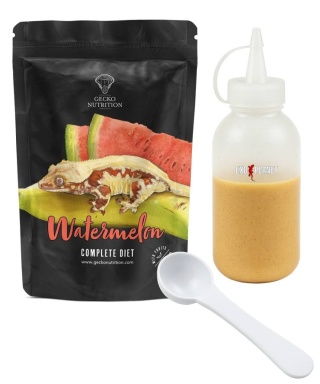 Gecko Nutrition Arbuz 50g + Butelka do wyciskania pokarmów 100ml + Łyżeczka-miarka MiniSppn
