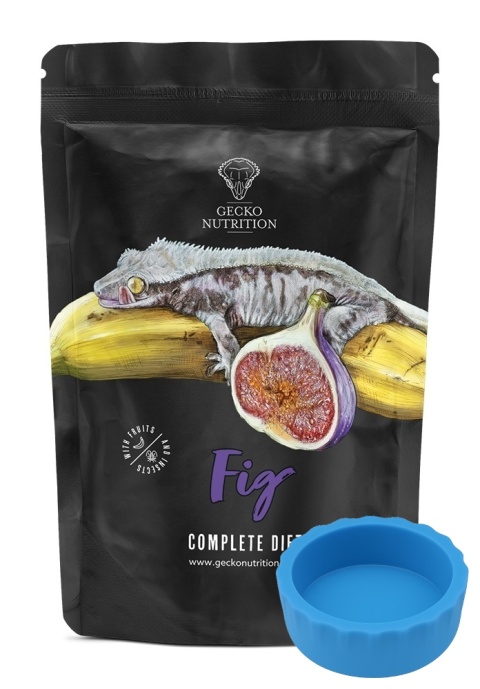 Gecko Nutrition Zestaw: Figa 50g + miseczka silikonowa niebieska