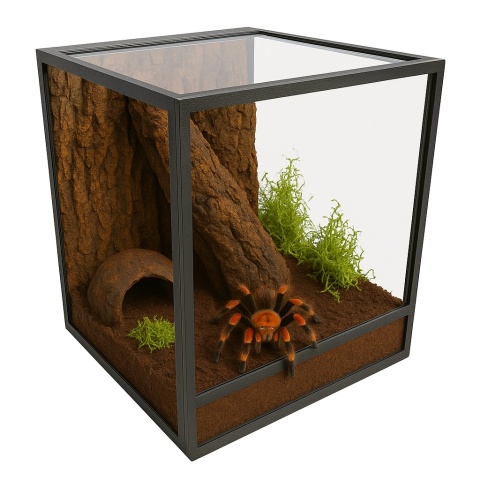 Terrarium szklane z ramkowe 10x10x10cm gilotyna - czarne Terrarium szklane z ramkowe 10x10x10cm gilotyna - czarne