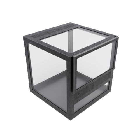 Terrarium szklane z ramkowe 10x10x10cm gilotyna - czarne Terrarium szklane z ramkowe 10x10x10cm gilotyna - czarne