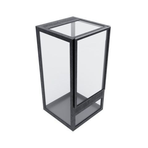 Terrarium szklane z ramkowe 10x10x20cm gilotyna - czarne