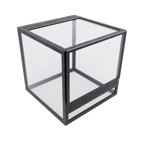 Terrarium szklane ramkowe 15x15x15cm gilotyna - czarne