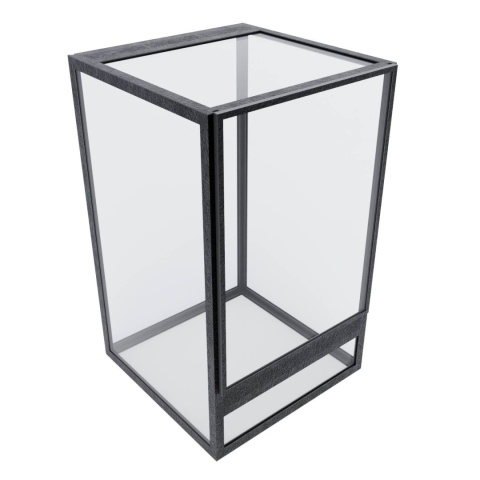 Terrarium szklane ramkowe 15x15x20cm gilotyna - czarne