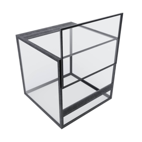 Terrarium szklane ramkowe 20x20x20cm gilotyna - czarne