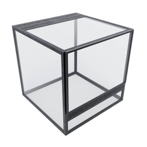 Terrarium szklane ramkowe 20x20x20cm gilotyna - czarne