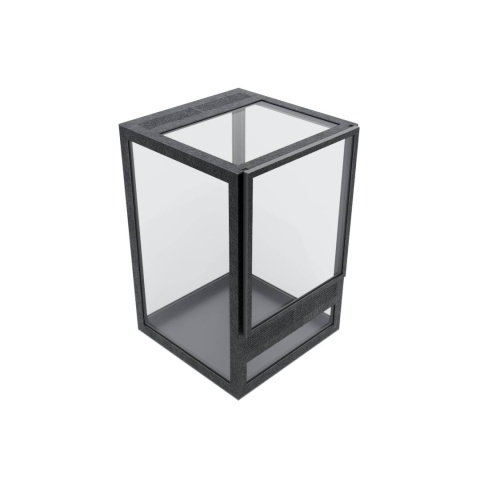 Terrarium szklane z ramkowe 10x10x15cm gilotyna - czarne